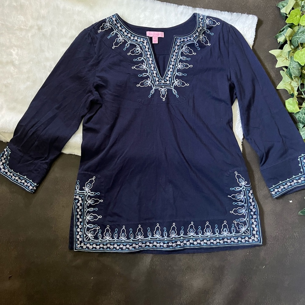 Lilly Pulitzer Embroidered Pullover Tunic Top S
